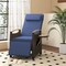 Costway 1/2 PCS Patio Wicker Recliner Chair with Adjustable Backrest Footrest Flip Side Table Navy